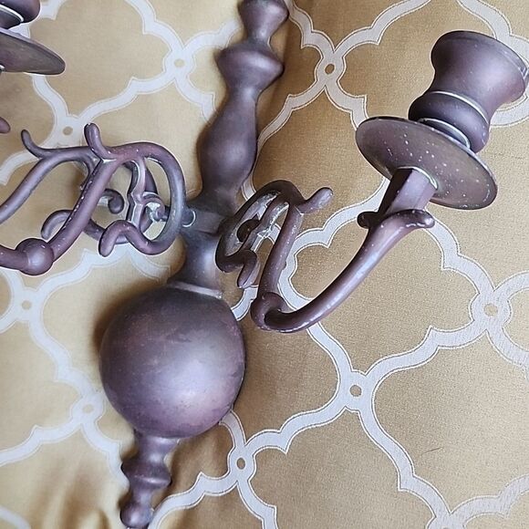 Vintage West Virginia Metal Crafters 3 Arm Sconce - Picture 8 of 13